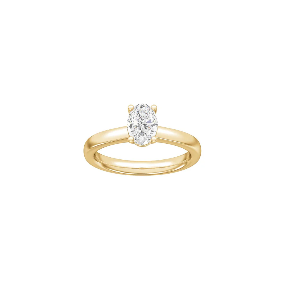 Lab Grown Diamonds: Classic Ring - Oval - Rødguld - Lab. Diamant 1,0ct - 14100040560 50