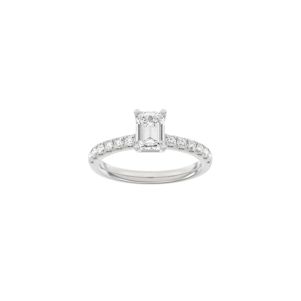 Lab Grown Diamonds: Classic Ring - Firkant - hvidguld - Lab. Diamant 1,4ct - 14100110660 54