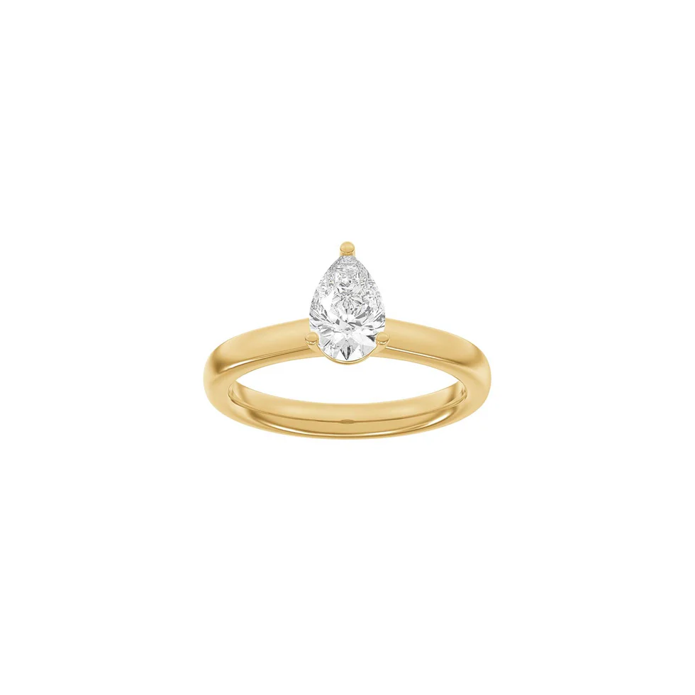 Lab Grown Diamonds - Classic Ring - Dråbe - Rødguld - Lab. Diamant 1,0ct - 14100120560 55