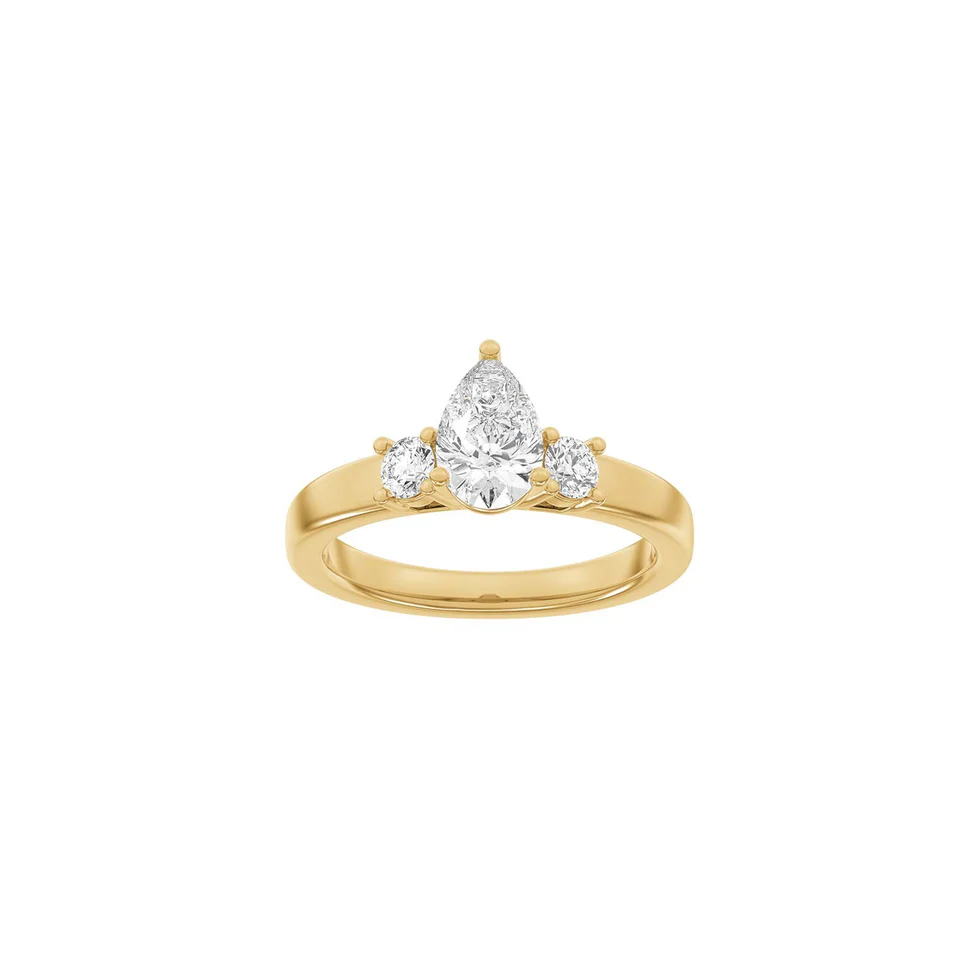 Lab Grown Diamonds: Classic Ring - Dråbe - Rødguld - Lab. Diamant 1,33ct - 14100180560 55