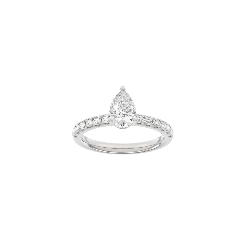 Lab Grown Diamonds: Classic Ring - Firkant - hvidguld - Lab. Diamant 1,4ct - 14100150660 60