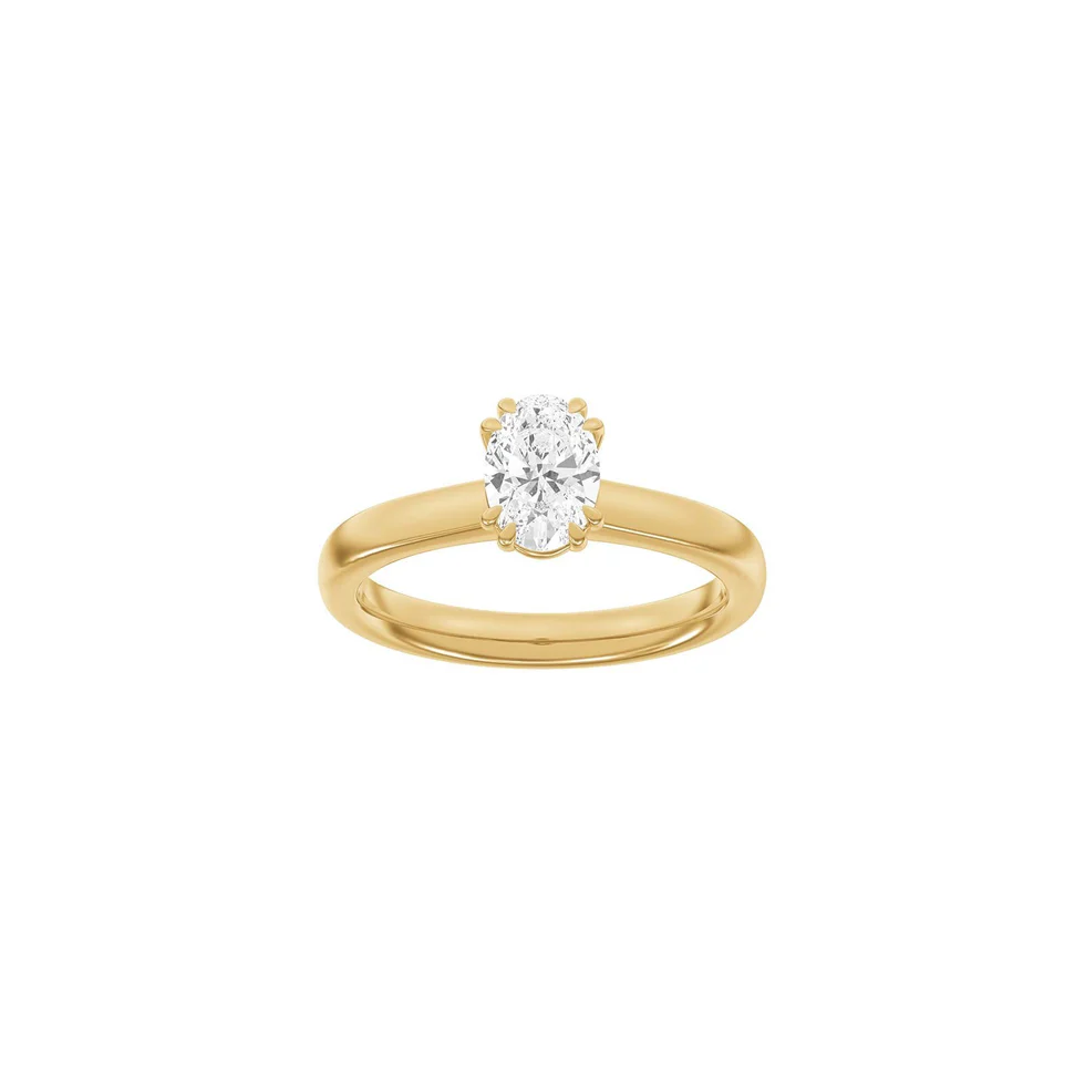 Lab Grown Diamonds: Modern Ring - Oval - Rødguld - Lab. Diamant 1,0ct - 14100200560 57
