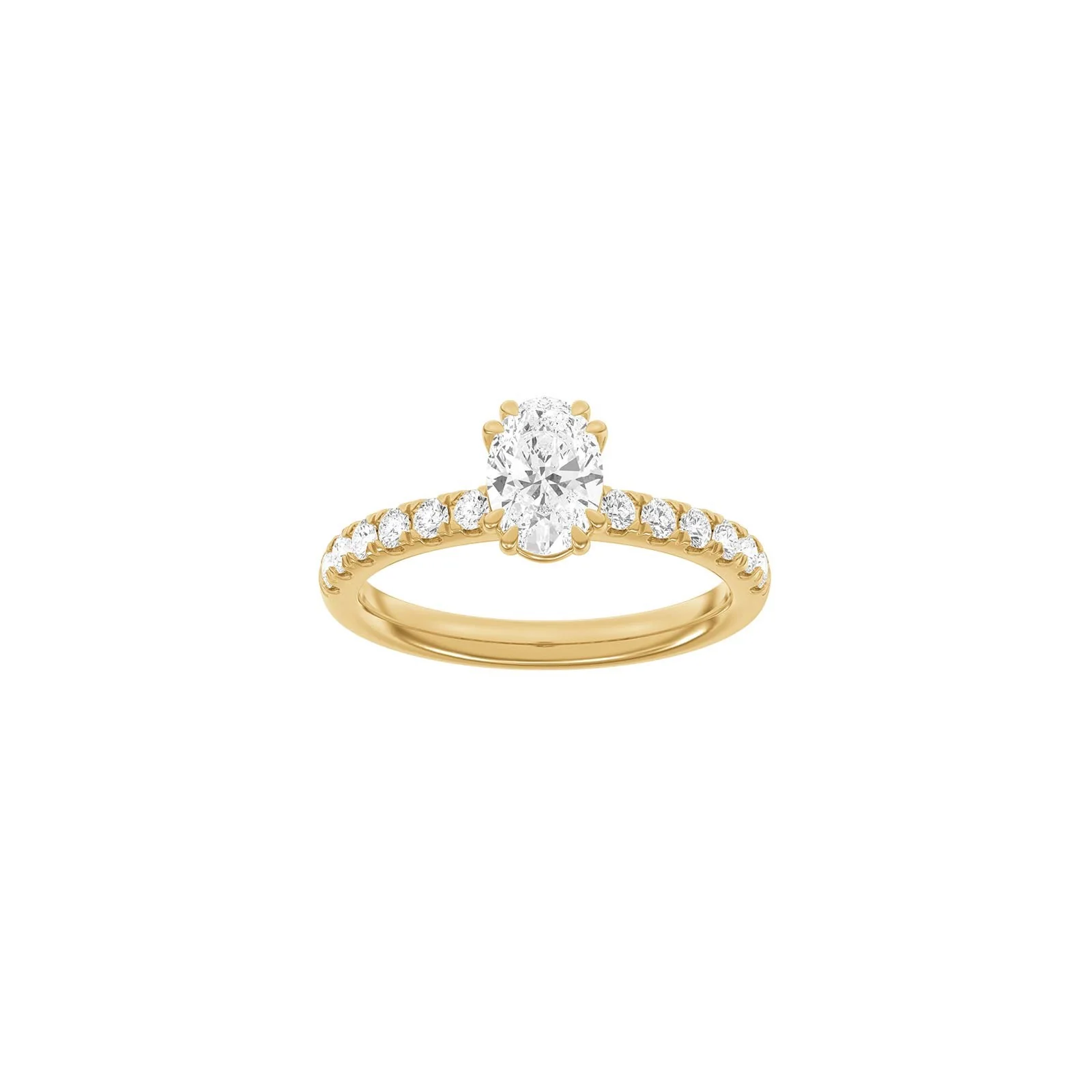Lab Grown Diamonds: Modern Ring Oval - Rødguld - Lab. Diamant 1,4ct - 14100230560 56