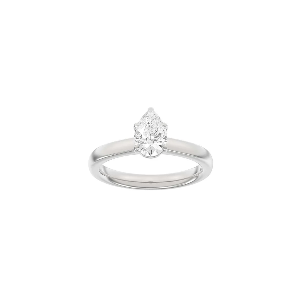 Lab Grown Diamonds - Modern Ring - Dråbe - Hvidguld - Lab. Diamant 1,0ct - 14100280660 50