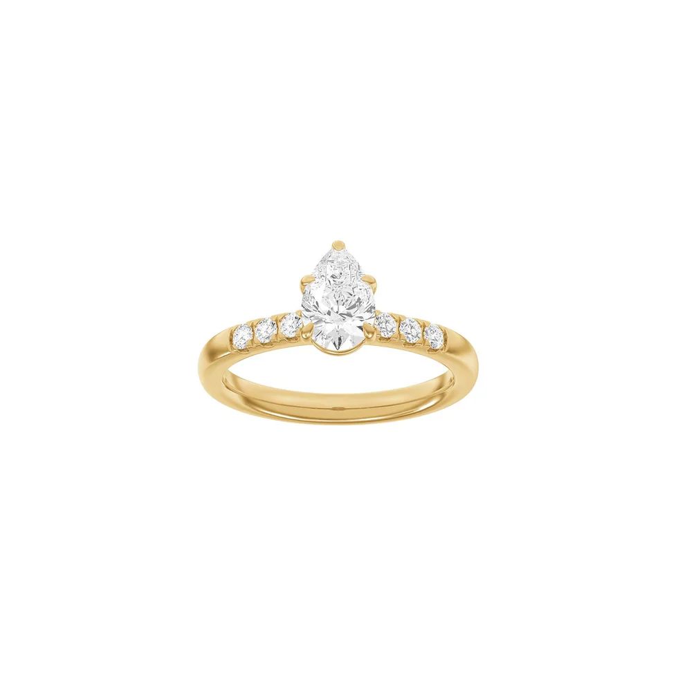 Lab Grown Diamonds: Modern Ring - Dråbe - Rødguld - Lab. Diamant 1,2ct - 14100290560 52