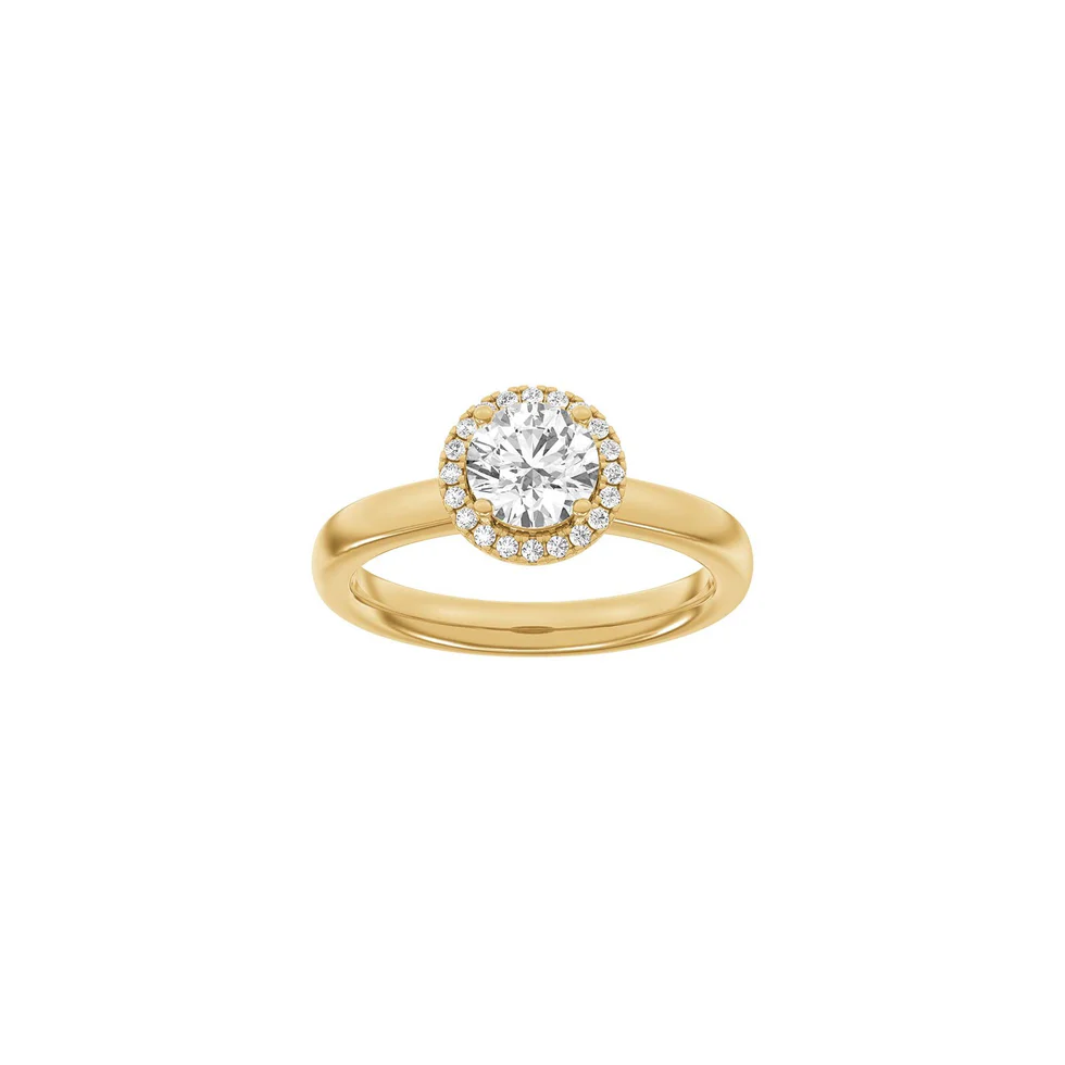 Lab Grown Diamonds: Halo Ring - Rund - Rødguld - Lab. Diamant 1,12ct - 14100320560 52