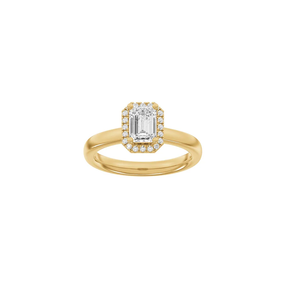 Lab Grown Diamonds: Halo Ring - Firkant - Rødguld - Lab. Diamant 1,12ct - 14100400560 55