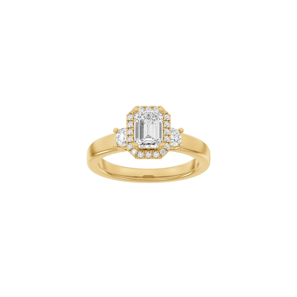 Lab Grown Diamonds - Halo Ring - Firkant - Rødguld - Lab. Diamant 1,45ct - 14100420560 60