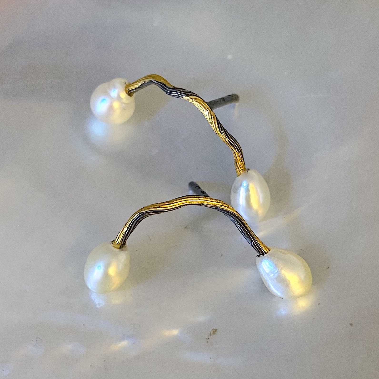 Bergsøe - Seafire øreringe - Guld - Sølv - Perle - 4017944