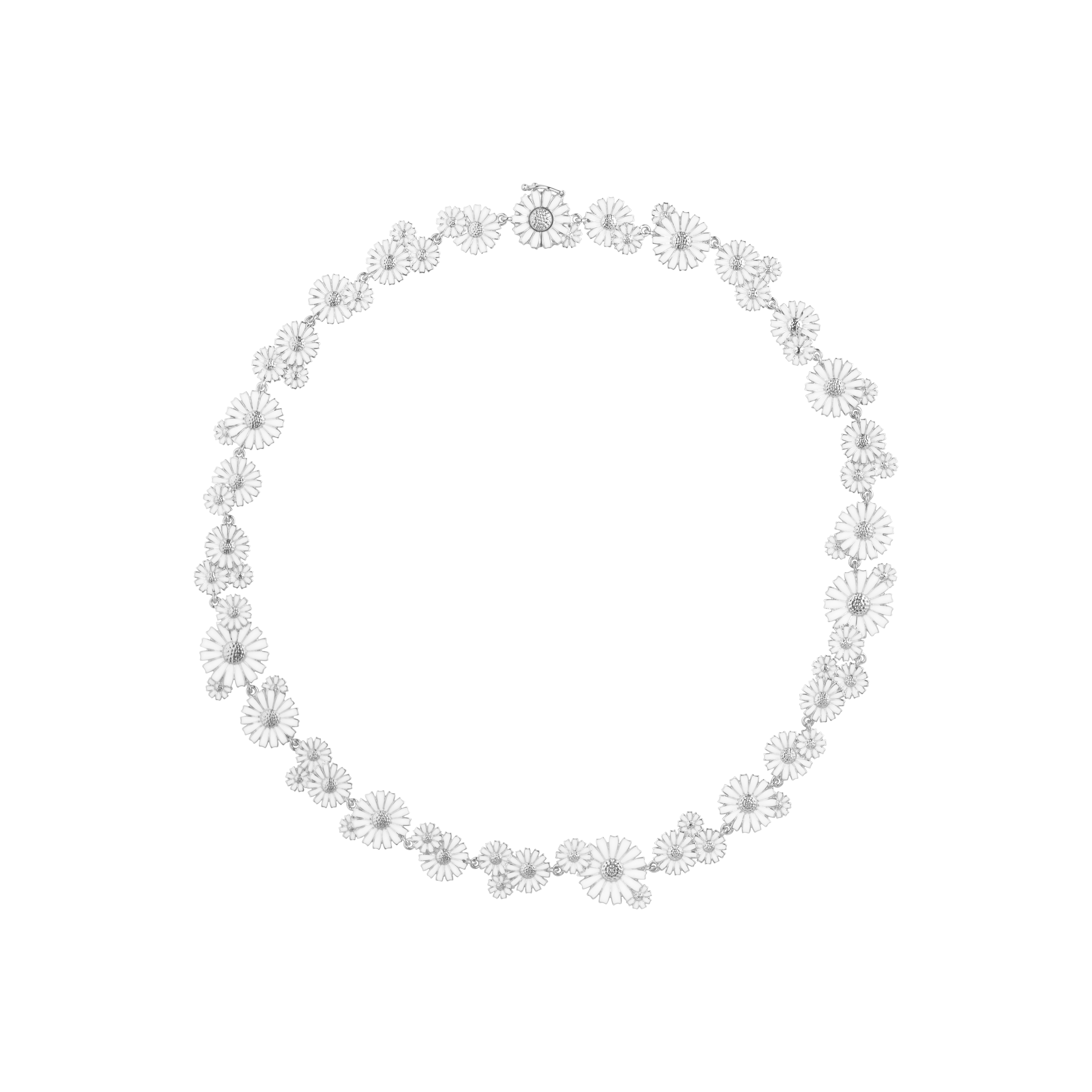 Georg Jensen - Daisy Halskæde - Sølv - Hvid emalje - 2000153200ML S/M