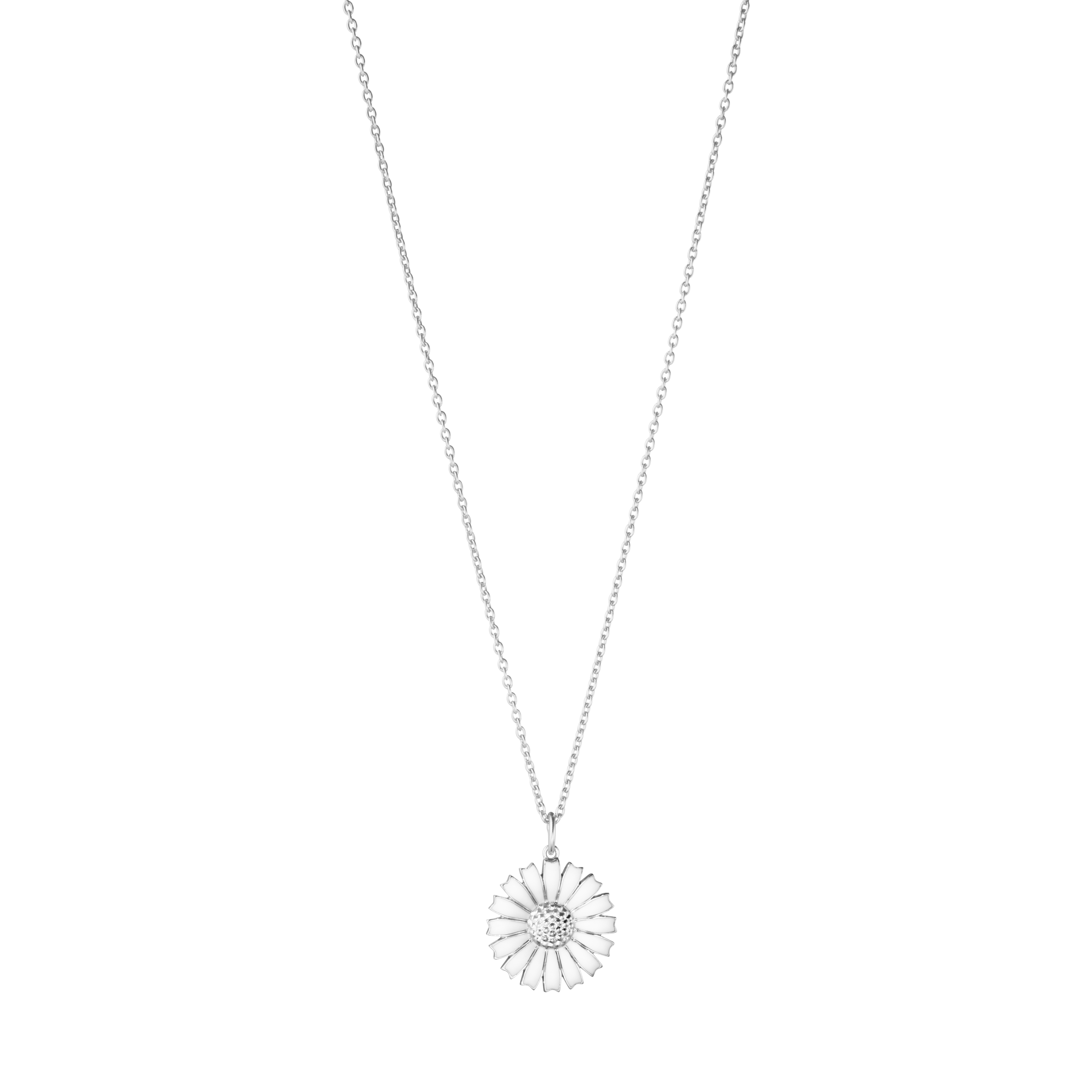 Georg Jensen: Daisy Halskæde - vedhæng - Sølv - Hvid emalje - 20001534
