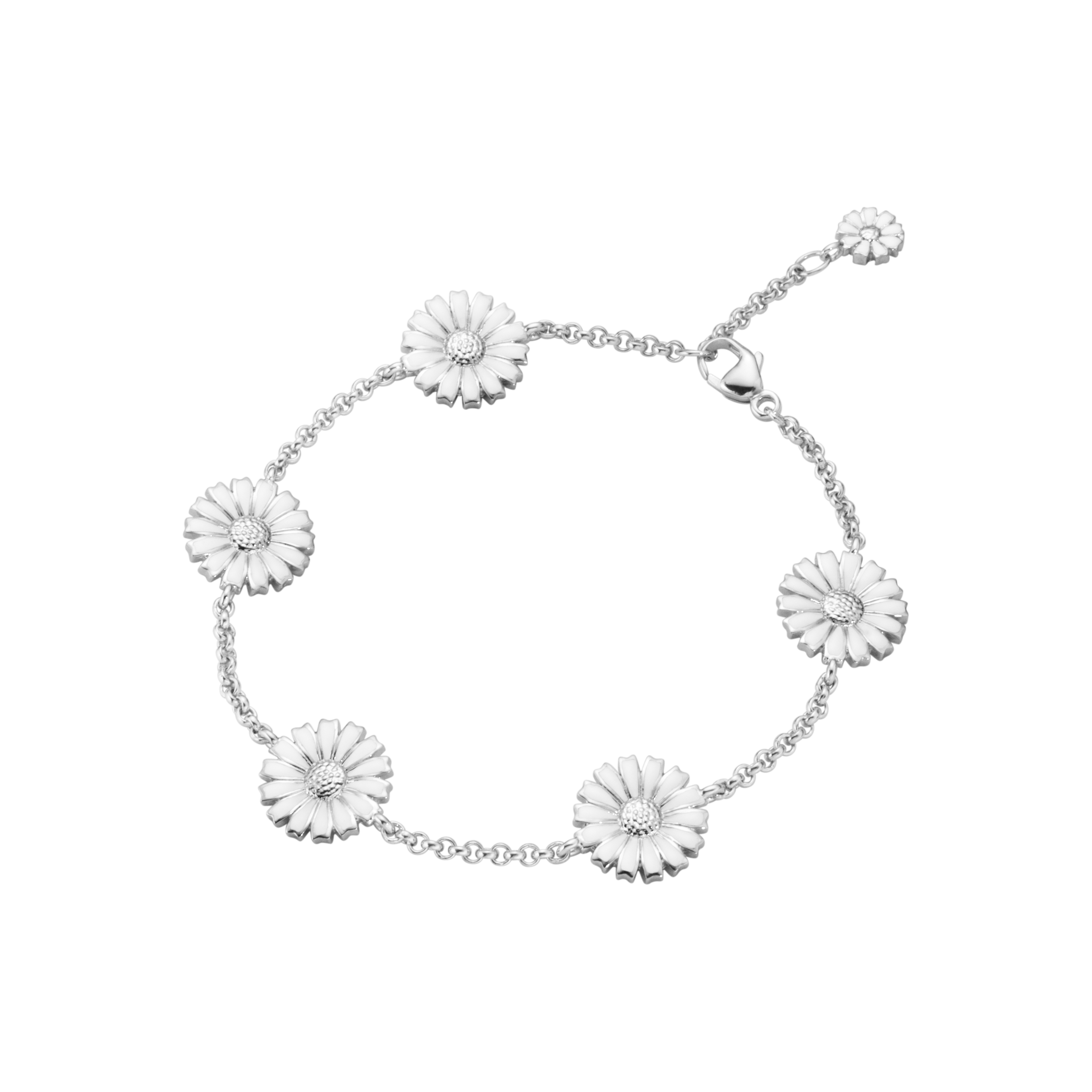 Georg Jensen - Daisy armbånd - Sølv - Hvid emalje - 20001536