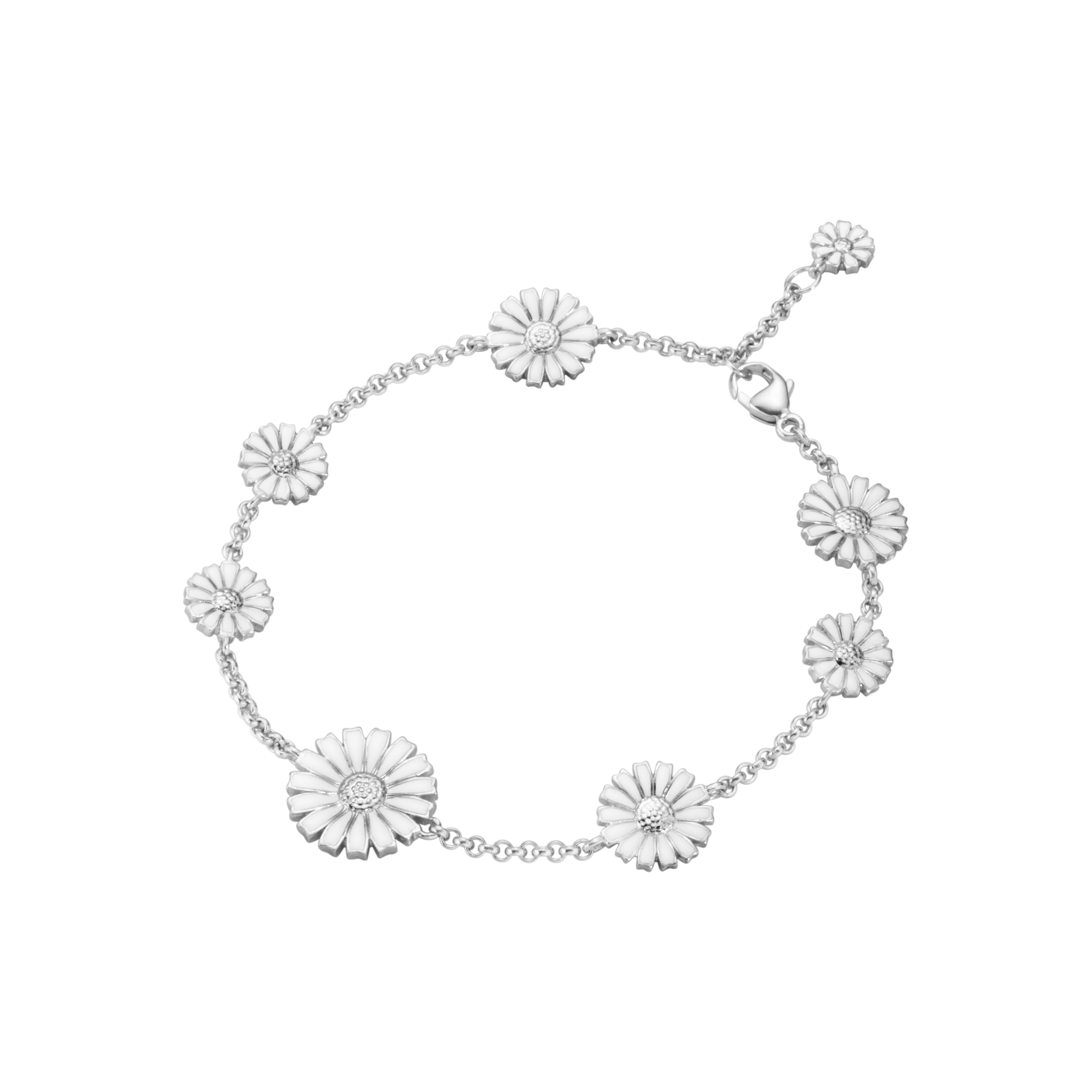 Georg Jensen - Daisy armbånd - Sølv - Hvid emalje - 20001537