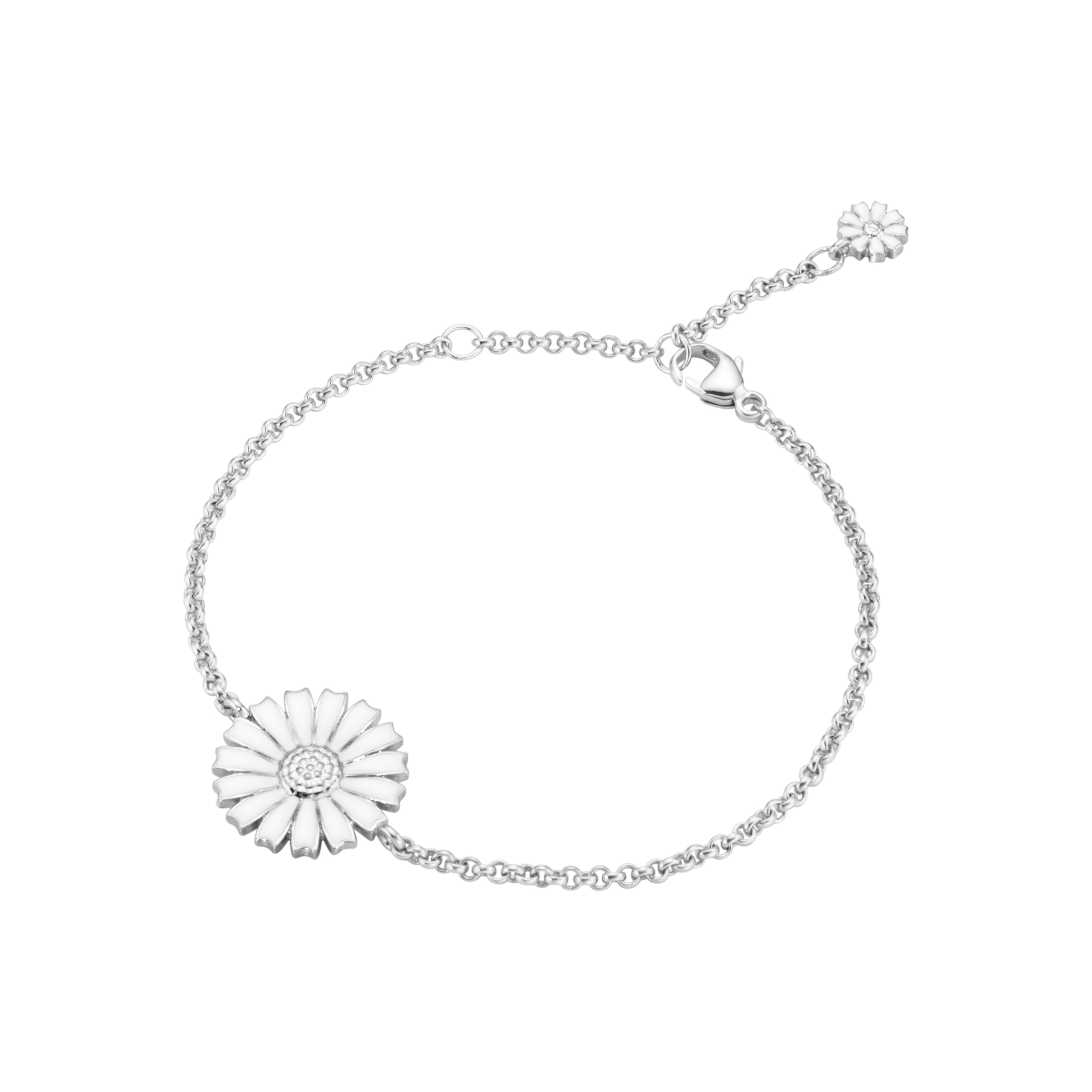 Georg Jensen - Daisy armbånd - Sølv - Hvid emalje - 20001538