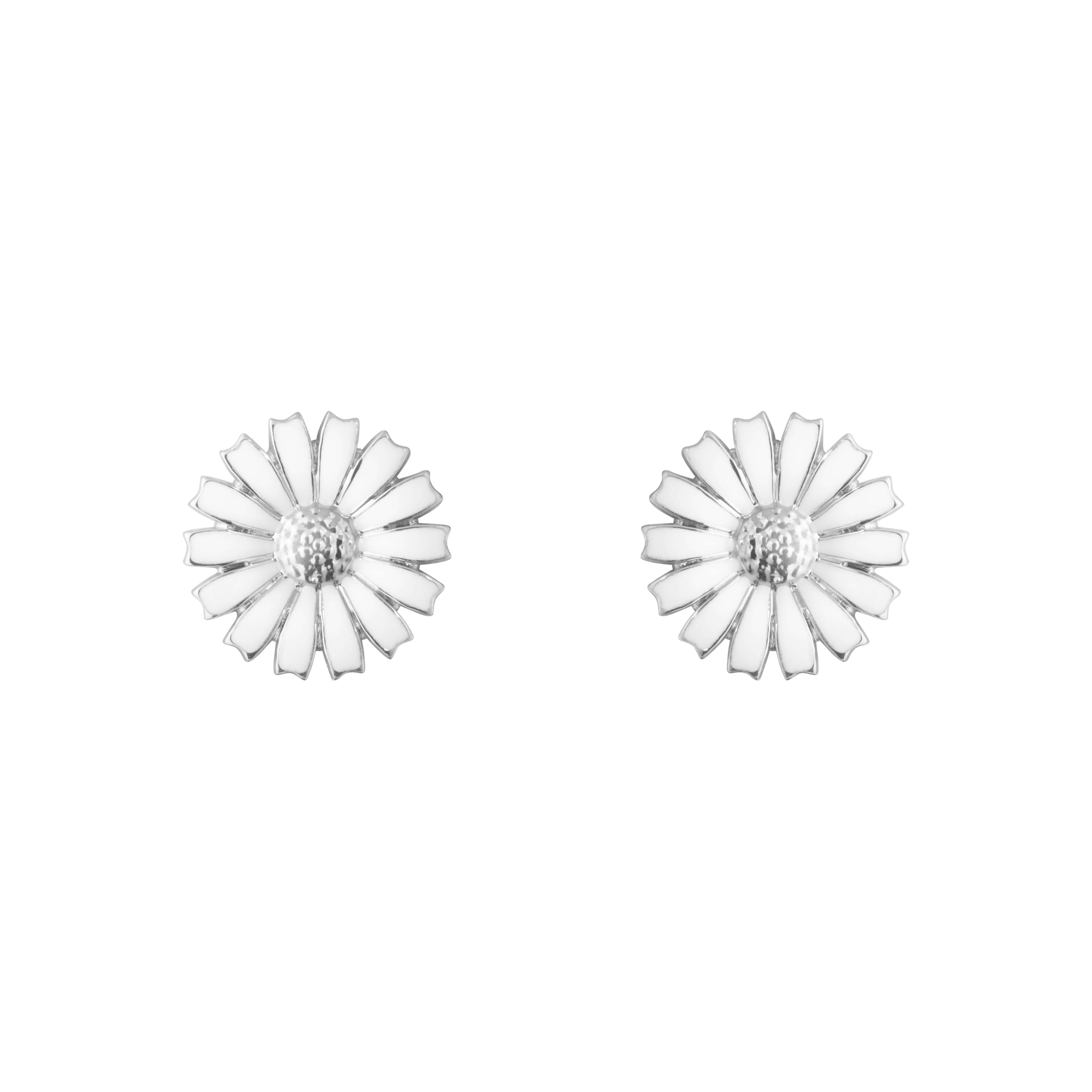 Georg Jensen - DAISY Ørestikker - Sterling Sølv - Hvid emalje - 20001540