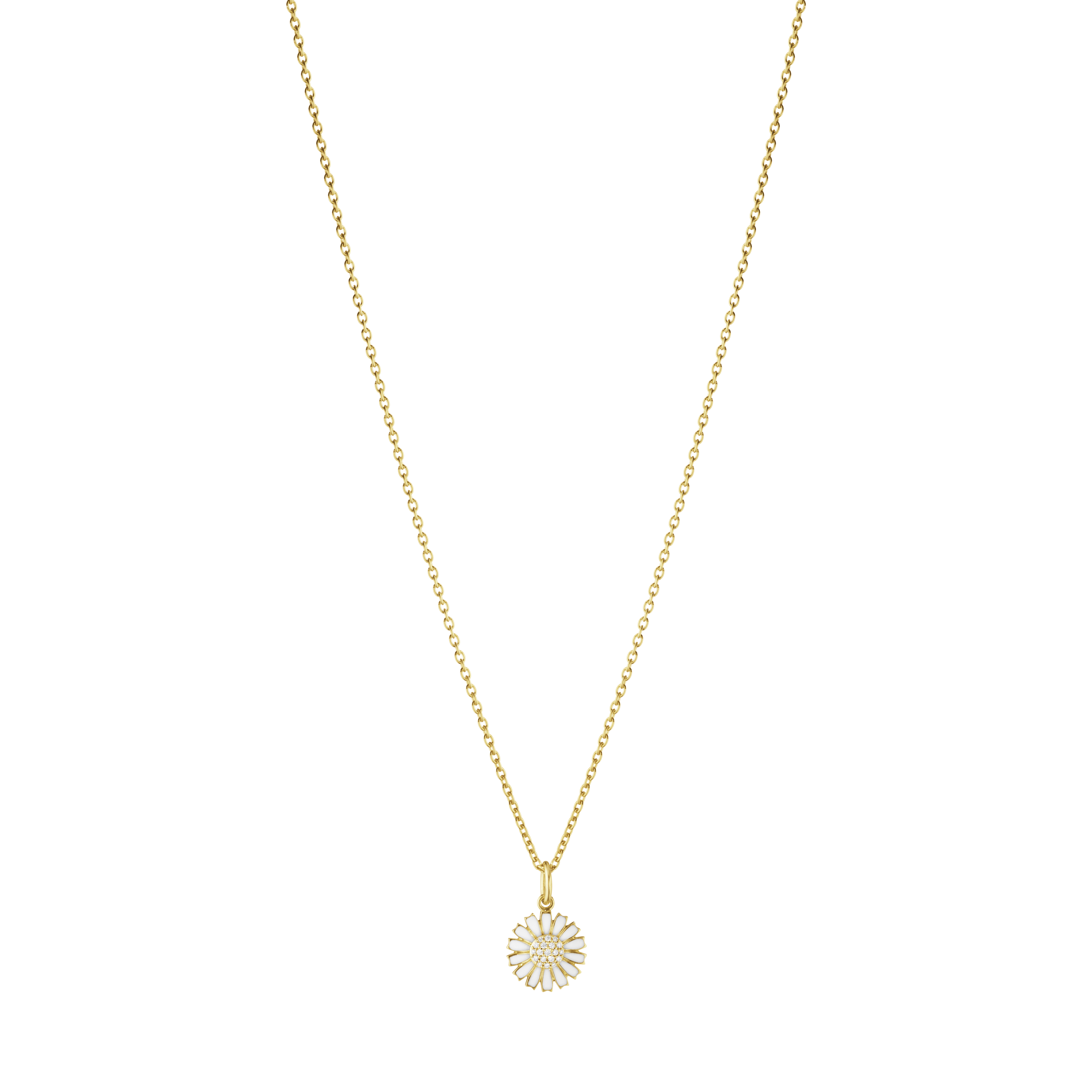 Georg Jensen - Daisy Halskæde - vedhæng - Forgyldt sølv - diamant - 20001718