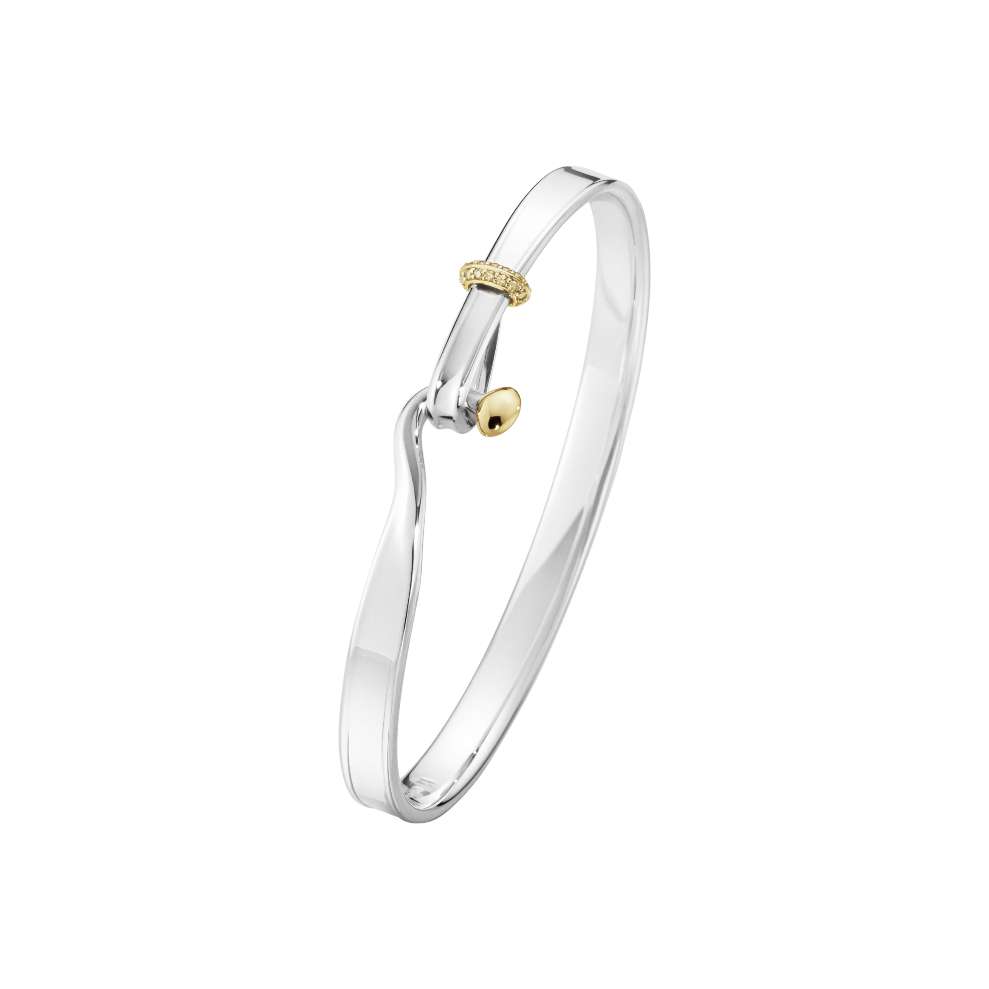 Georg Jensen: Torun Armring - Sølv - champagne diamanter - 20001908 Medium