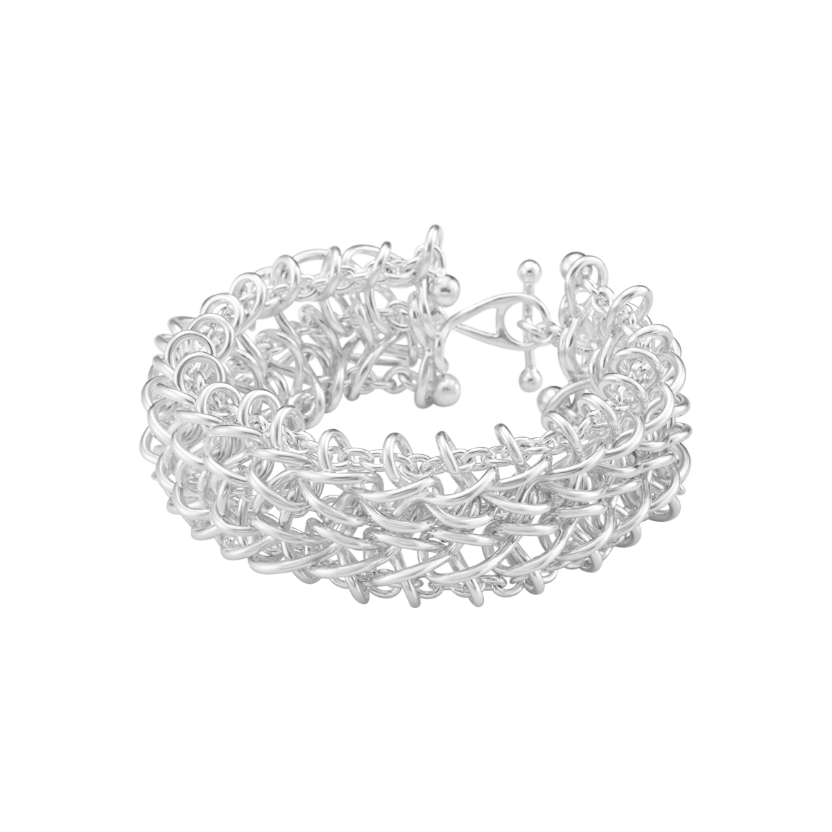 Georg Jensen - Weft Armbånd med tredobbelte led - Sølv - 20002035 M