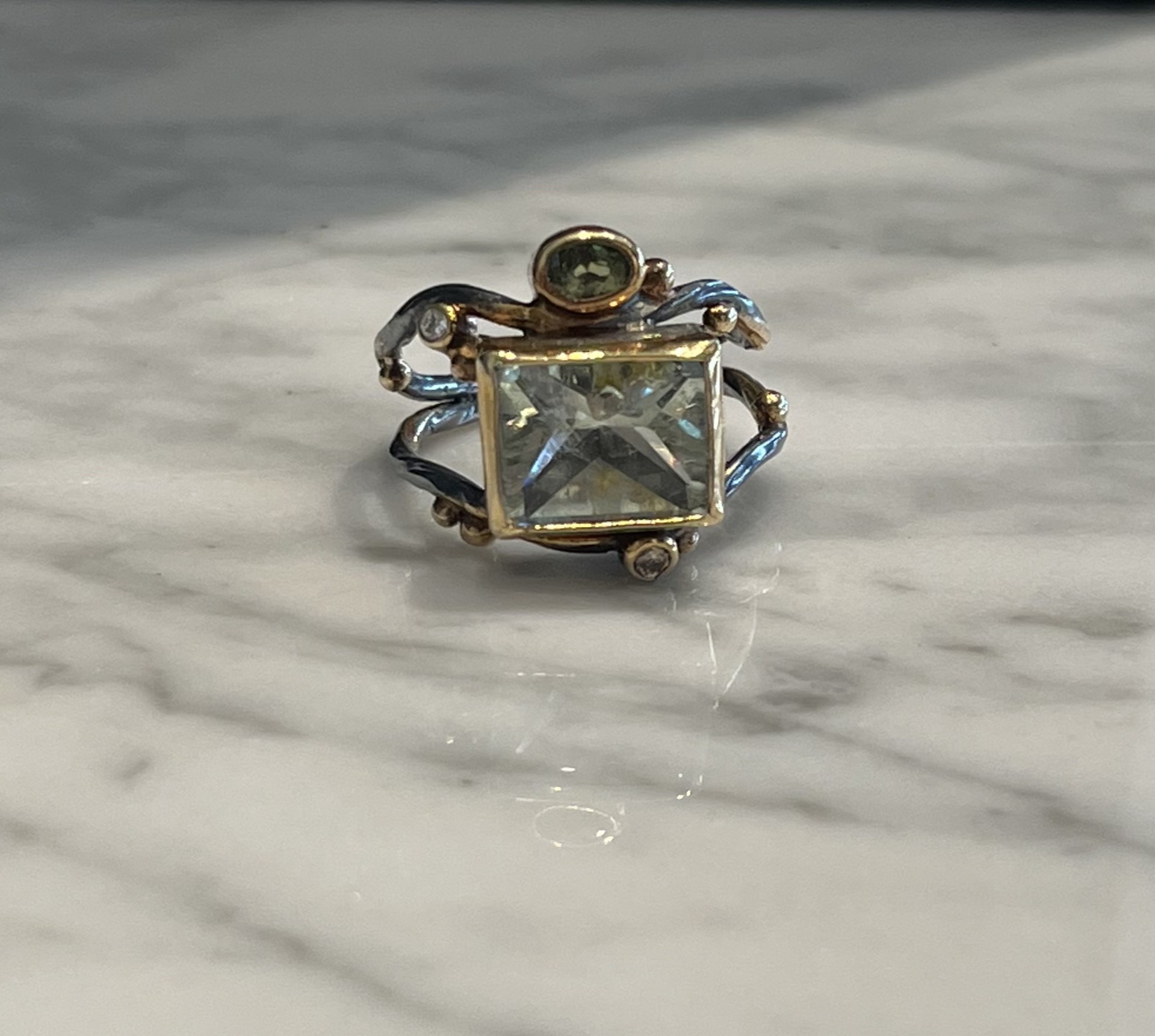 Bergsøe - Unika Ring - Guld - Sølv - Beryl - Grøn Safir - 4021287 53