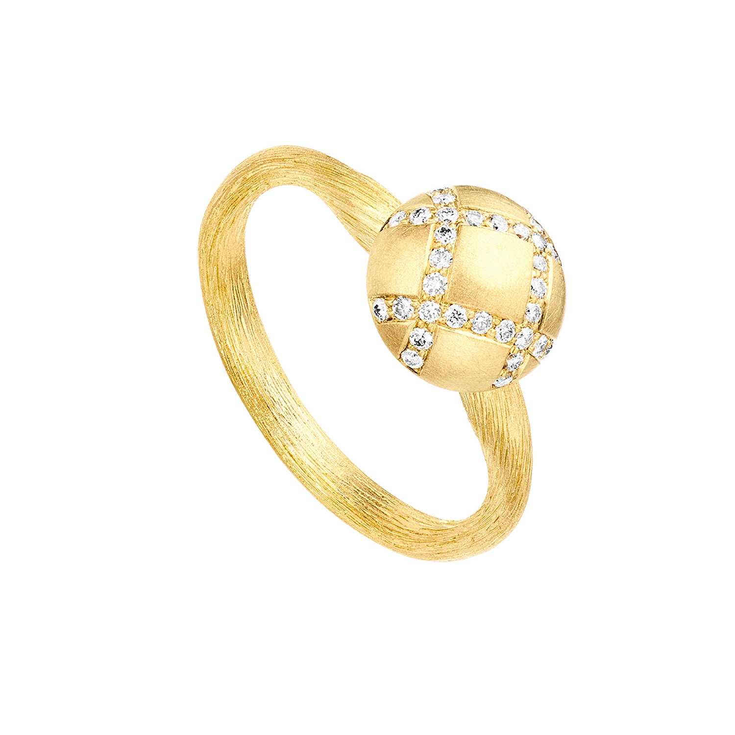 Dulong - Mushroom Quilt Ring - Stor - Guld Med Brillant - 453704A5092-54