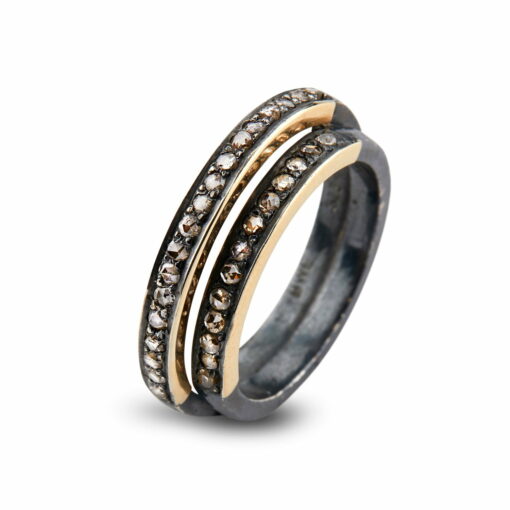 By Birdie - Jacqueline II Pavé Ring - Sølv - Guld - Diamanter - 50110216 56