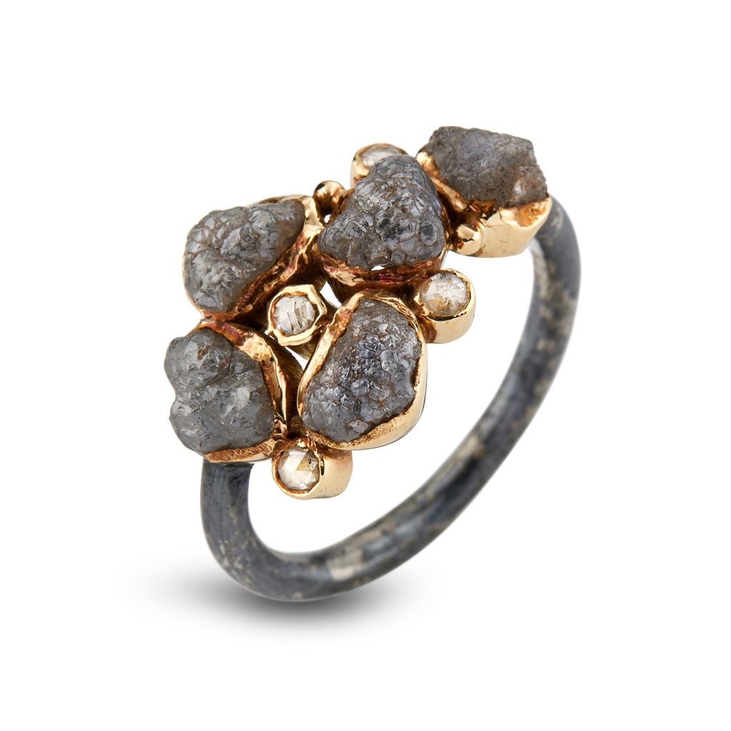 By Birdie - Elisabeth I Ring - Sølv, 14 KT Guld, Diamanter - 50110217 57
