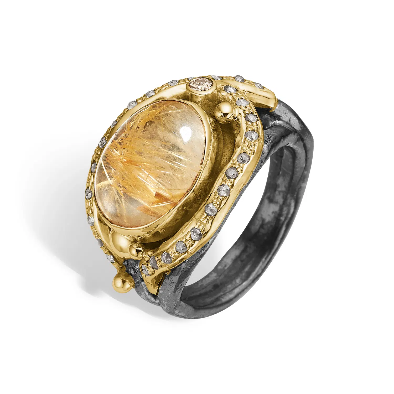 By Birdie - Kenso Rutile Ring - Sølv - Guld - Diamanter - 50110354A 53