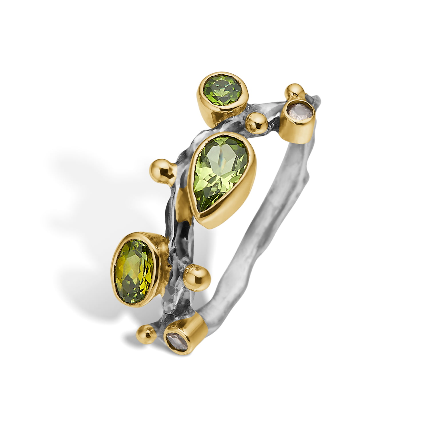 By Birdie - Grace Single Ring - Guld - Diamanter - Peridot - 50110380A 54