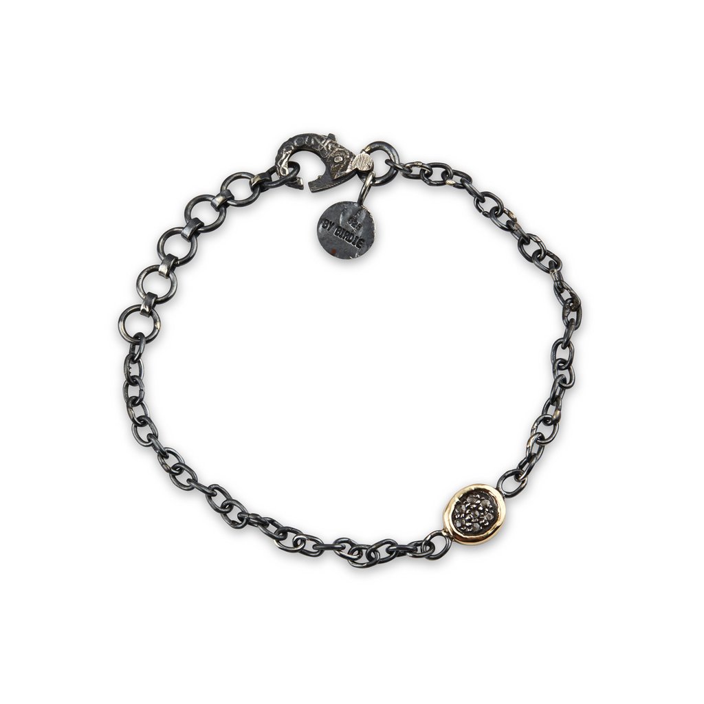 By Birdie - Topka - Armbånd - armkæde - Sølv og 14 KT guld m. diamanter - 50301240E