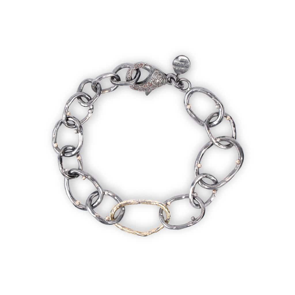 By Birdie - Apollo Golden Link armkæde - armbånd i 925 sølv og 14 KT og 18 KT guld