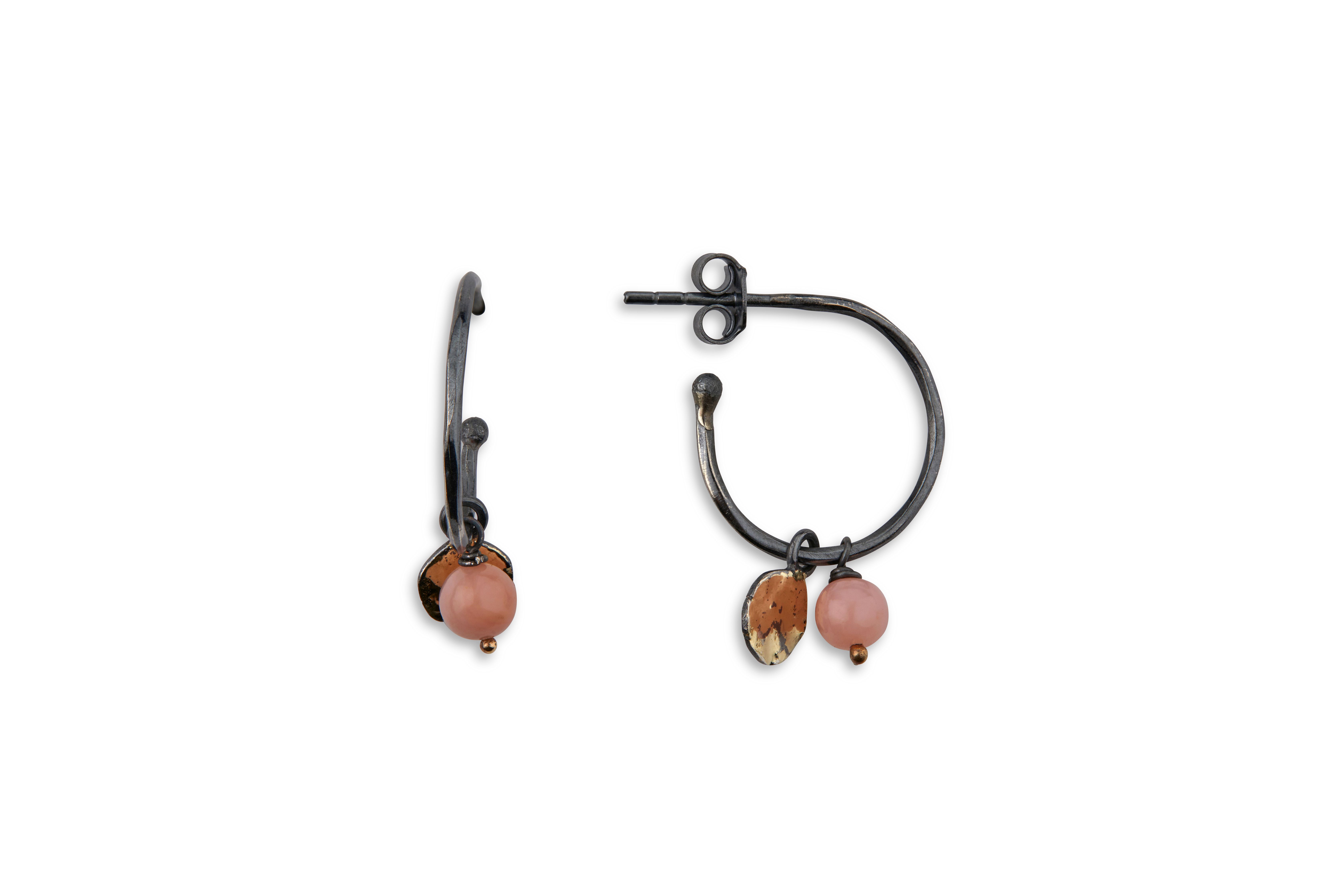 By Birdie - Swing Pink Creol øreringe - Guld - Sølv - Opal - 50811433K