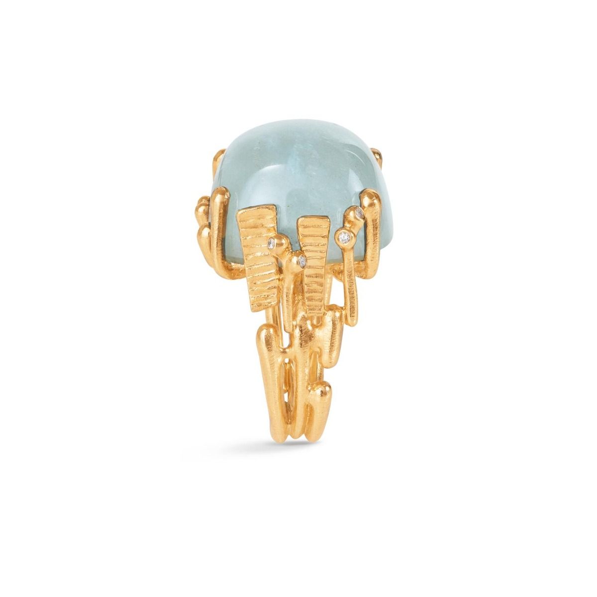 OLE LYNGGAARD COPENHAGEN - BoHo Ring - Guld - Akvamarin - Diamanter - A2924-404 53