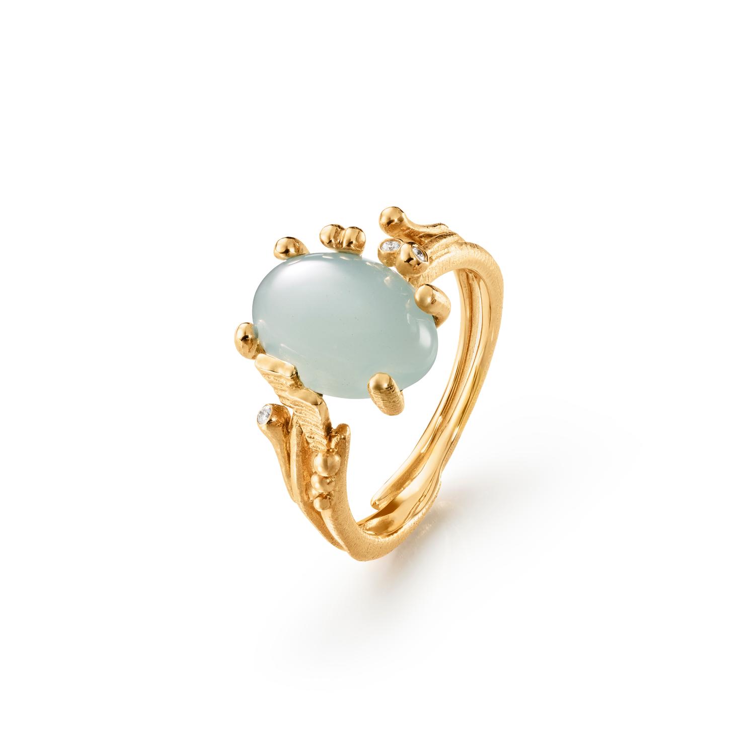 OLE LYNGGAARD COPENHAGEN - BoHo Ring - Guld - akvamarin - Diamanter - A2929-402 53