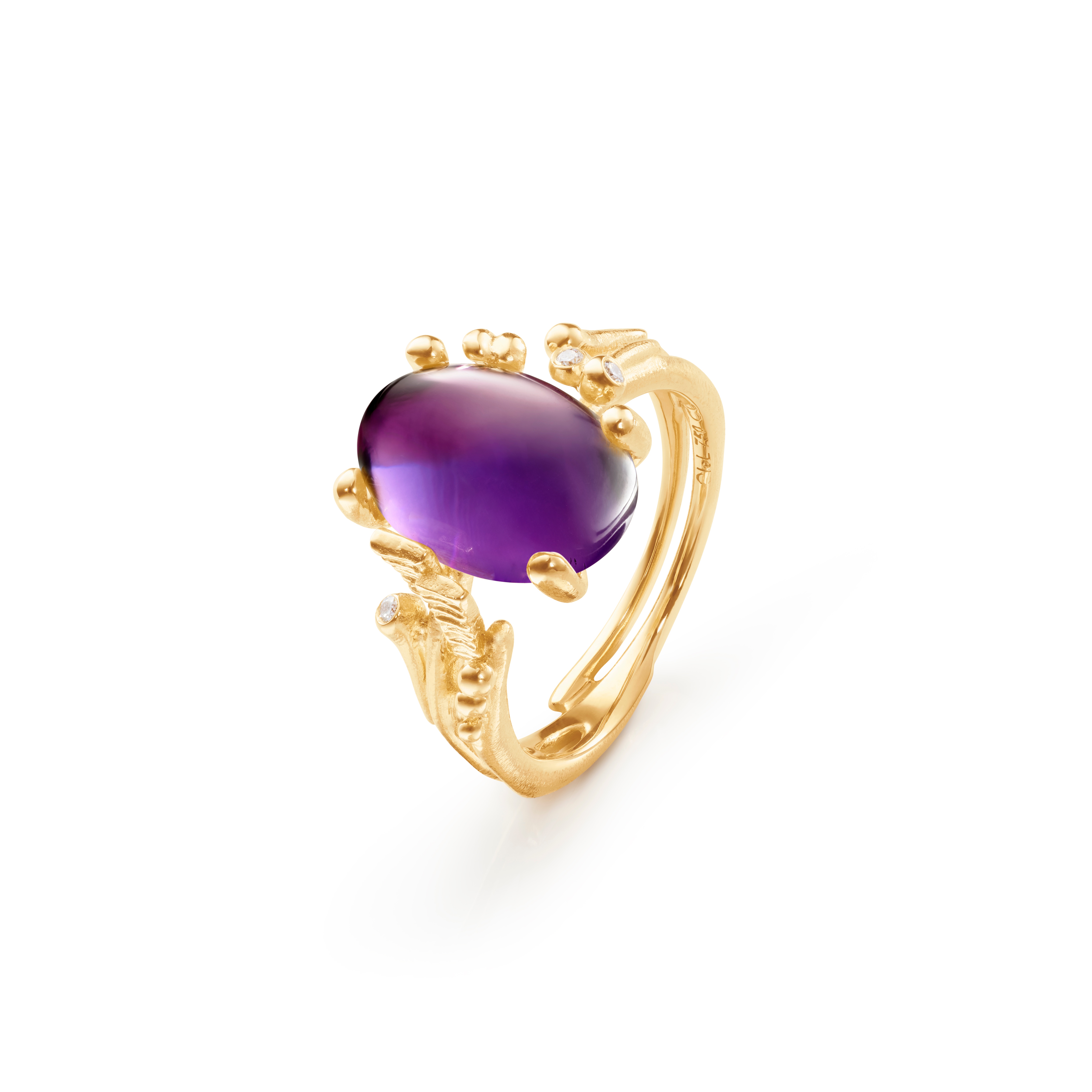 OLE LYNGGAARD COPENHAGEN - BoHo Ring - Guld - Ametyst - Diamanter - A2929-405 53