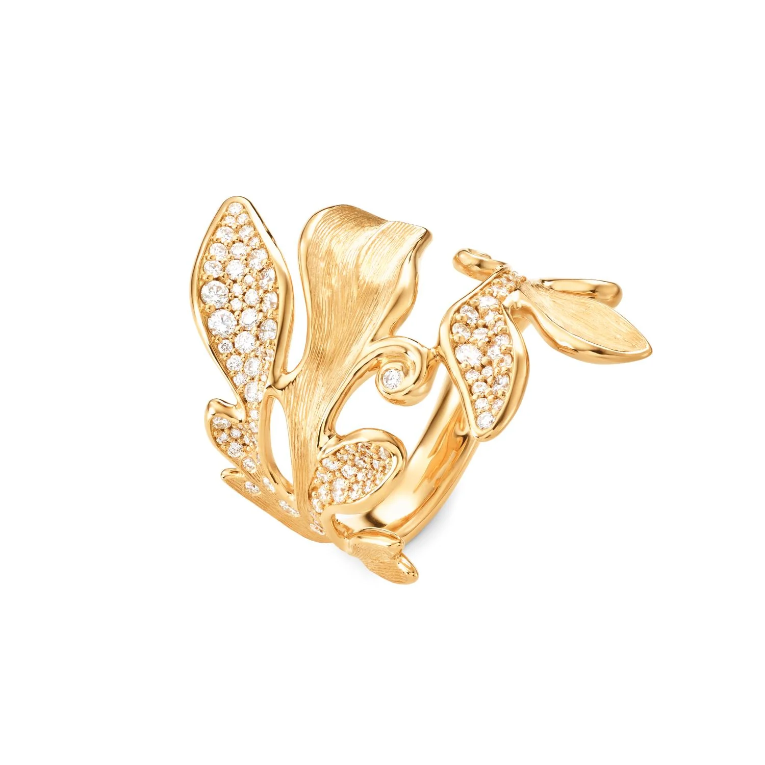 OLE LYNGGAARD COPENHAGEN - Forest Ring Pavé - Guld m. brillanter - A3095-402 54