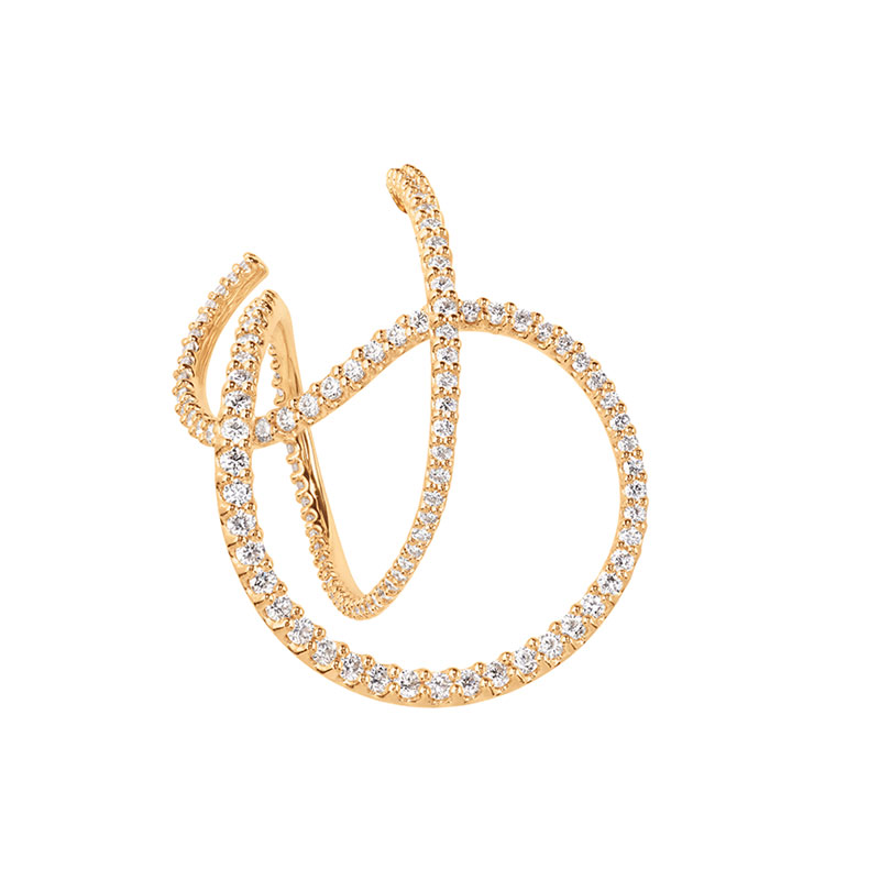 OLE LYNGGAARD COPENHAGEN - Love Band Øreringe - Ørestikker- Guld - Brillanter - A3096-401 Venstre