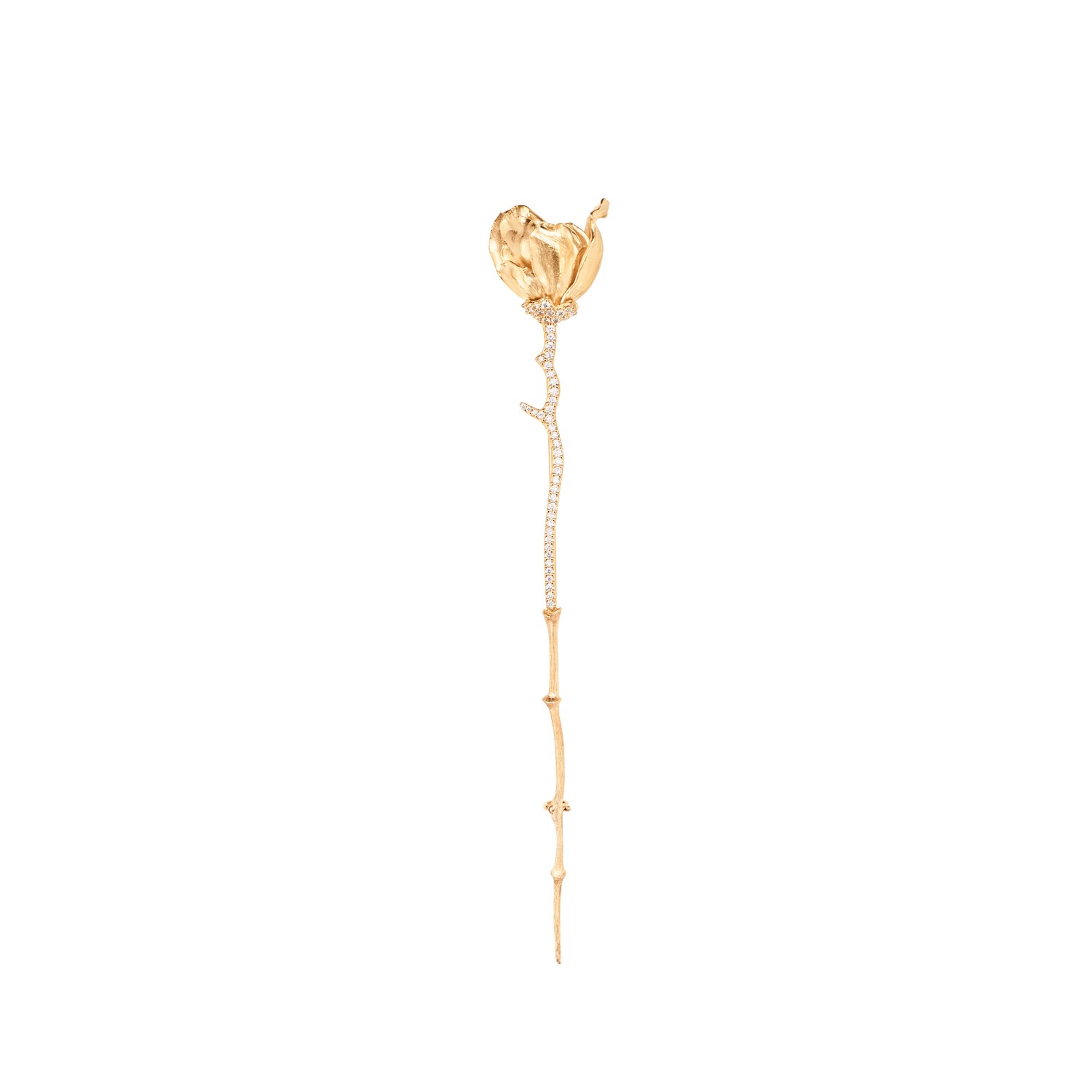 OLE LYNGGAARD COPENHAGEN - Wild Rose broche - lille -Guld - Diamanter - A3133-401