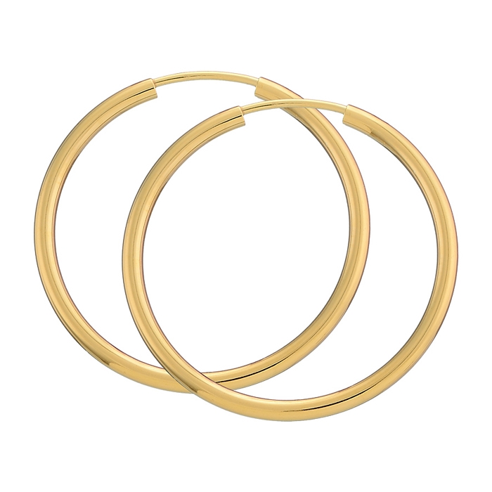 BNH - Creoler -14 karat Rødguld - 2,0 mm & 2,5 mm - Vridlås 2,0 mm 50 mm