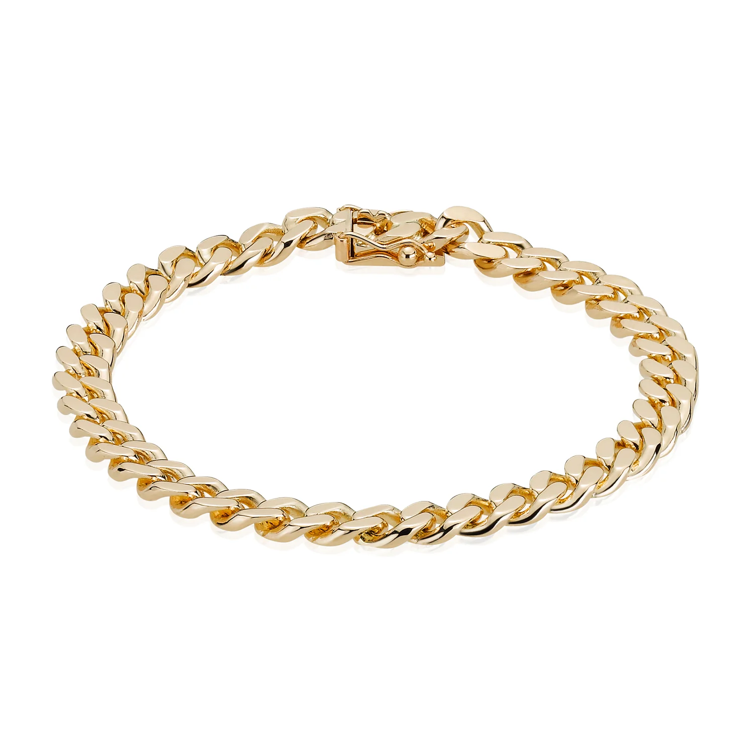 BNH - Panser Facet Armbånd - Kasselås - 14kt - 18,5cm 2,05mm / 6,8 mm