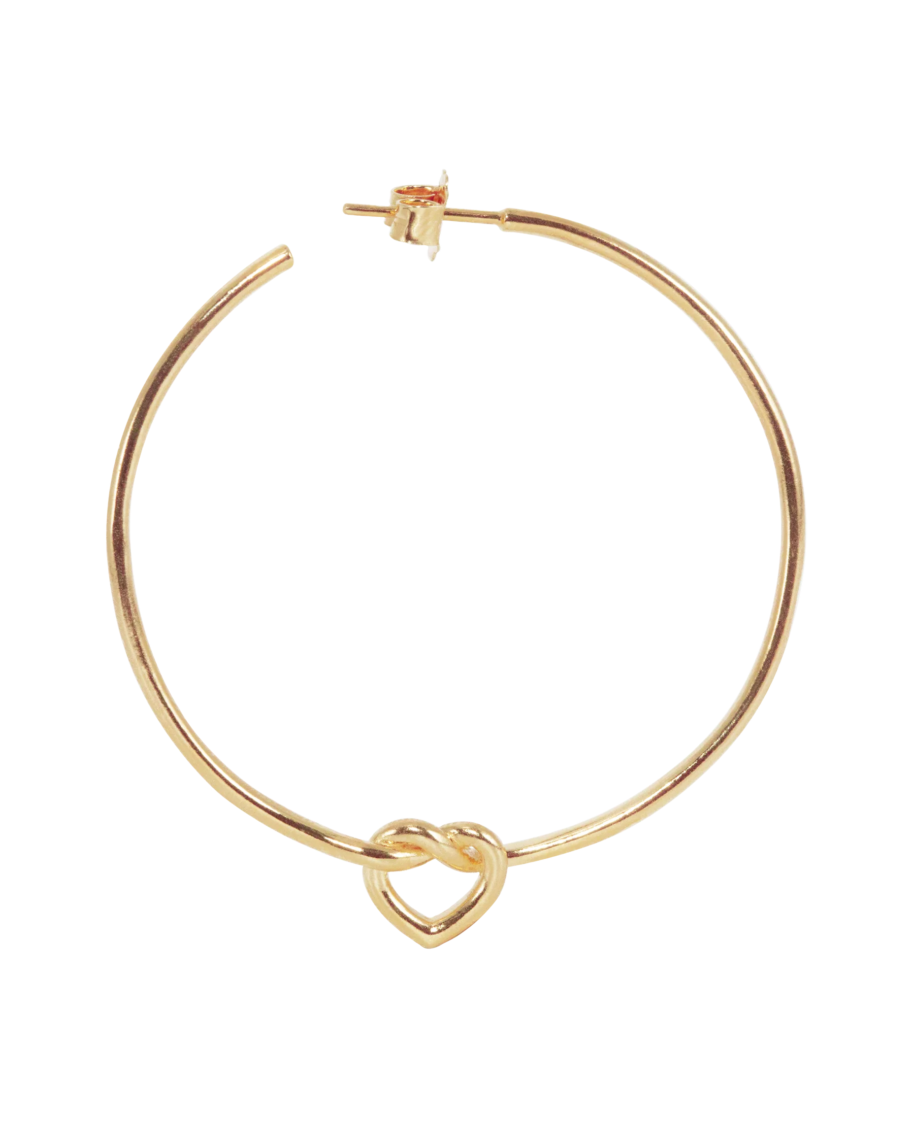 Jane Kønig - Big tied Heart Hoop Ørering - Ørestik - Forgyldt Sølv - BTHH-AW25-G