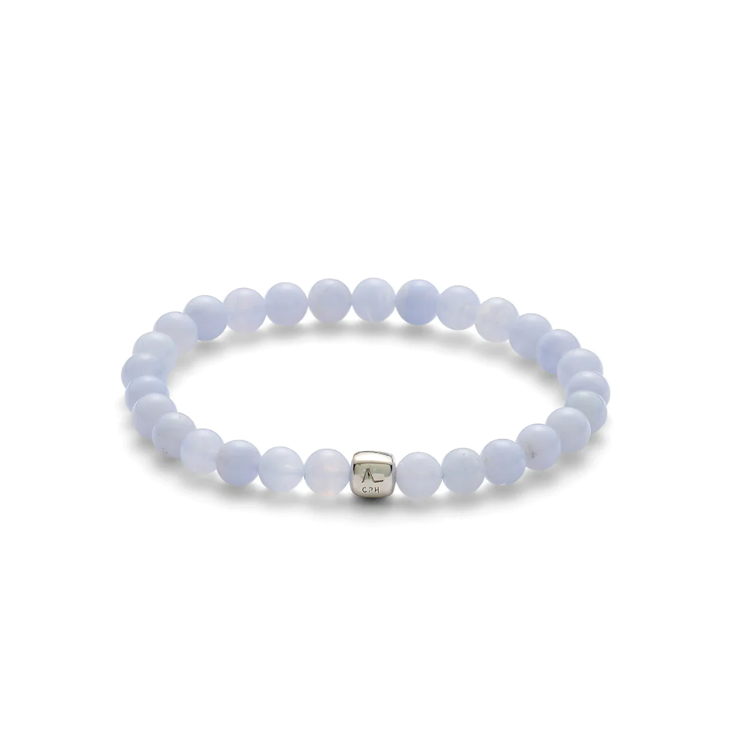 Alexander Lynggaard: ColorUp Blue Lace Agate armbånd (6mm) - C00260 Medium (16,6 - 17,5 cm)
