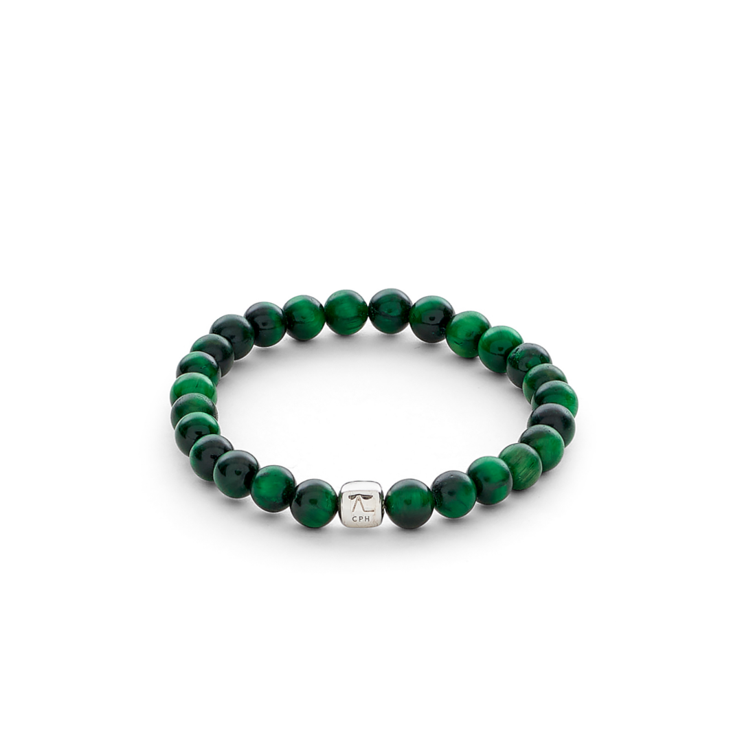 Alexander Lynggaard - ColorUp Armbånd Tiger Eye Green (6 mm) - C00350 Large (17,6 - 18,5 cm)