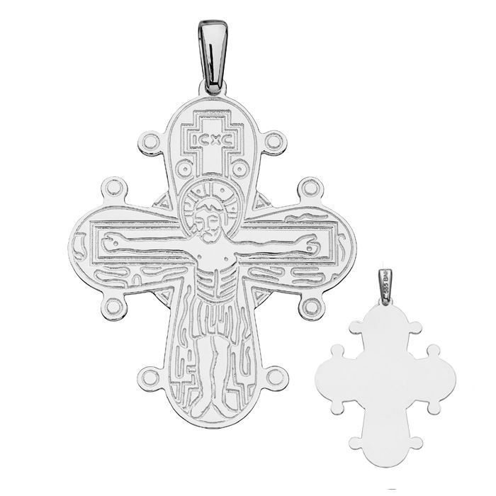 BNH - Dagmar kors vedhæng - Sterling sølv - Blankt til gravering mellem 20 x 17 mm
