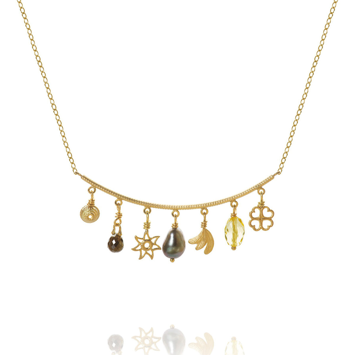 Dulong - Linea Piccolo Golden Desert halskæde - Guld - Mix sten - LIN5-A1716-47