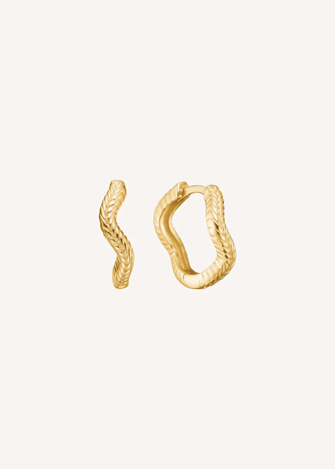 Carré Copenhagen - Wave Hoops Guldbelagte øreringe - 2cm - FH4525_2