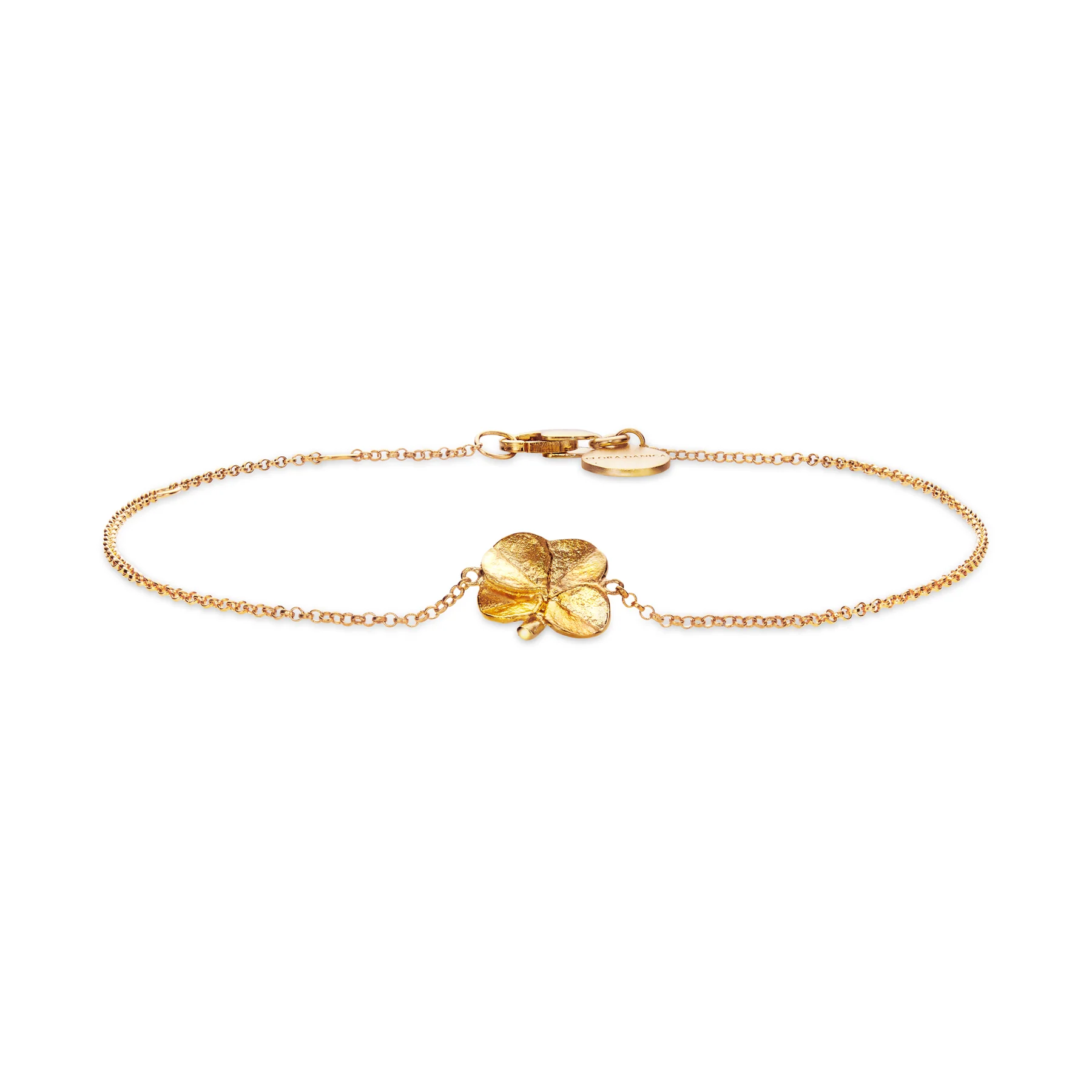 Flora Danica - Firkløver armbånd - forgyldt sølv - FLC-Br-G