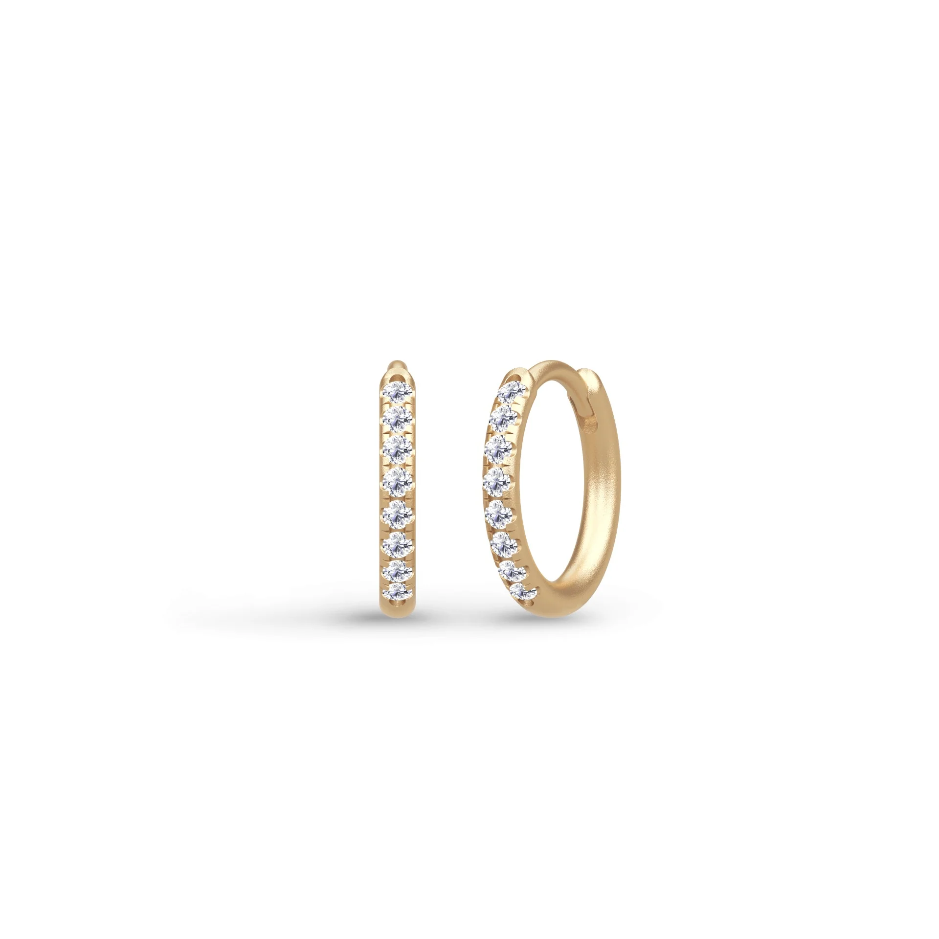 Julie Sandlau: Lulia Mini Hoops - Øreringe - Guld - Brillanter - YG14-HPS158