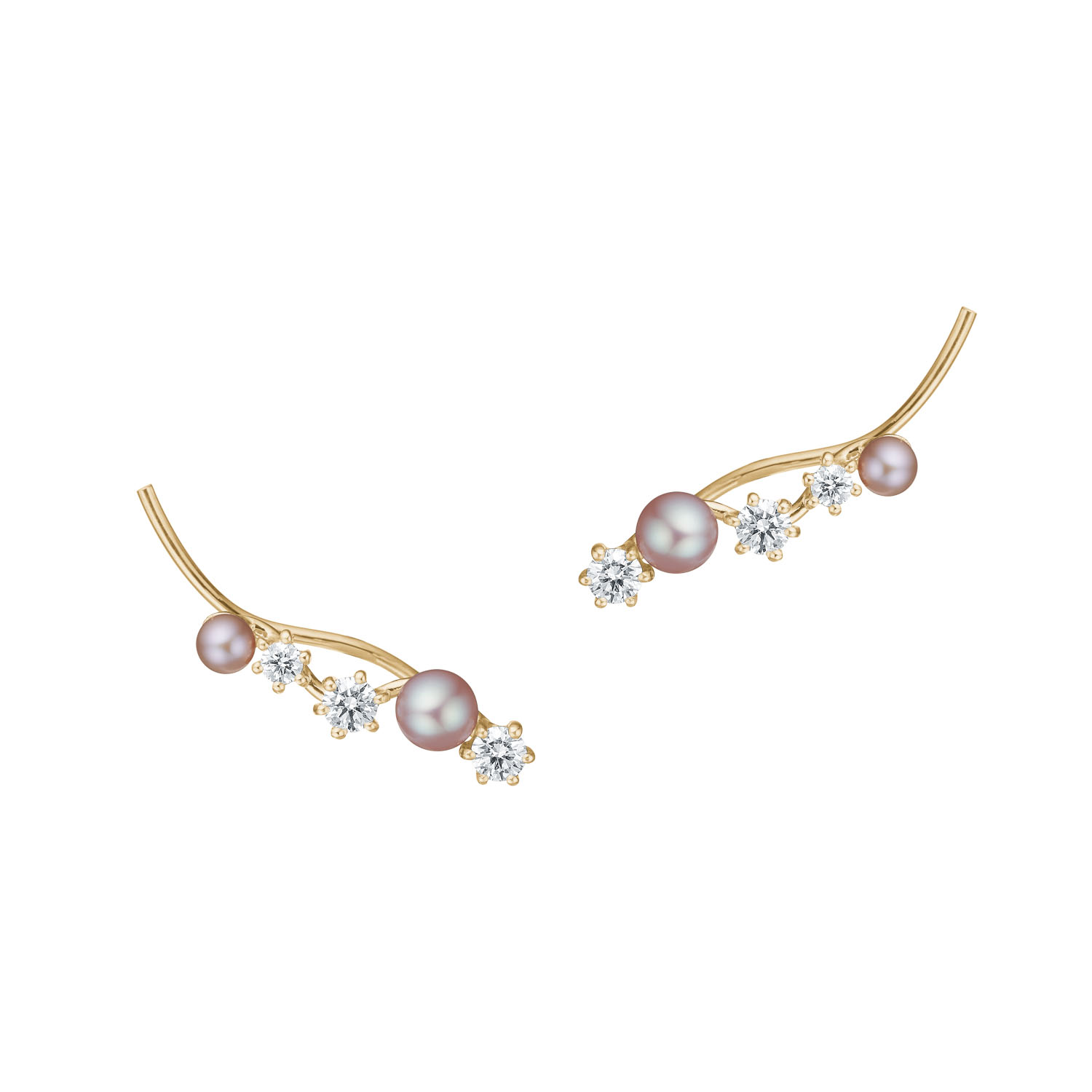 Guldbrandsen - Earcuff - Ørestikker - Øreringe - Guld - Brillanter - Perler - GUE230-ROSA