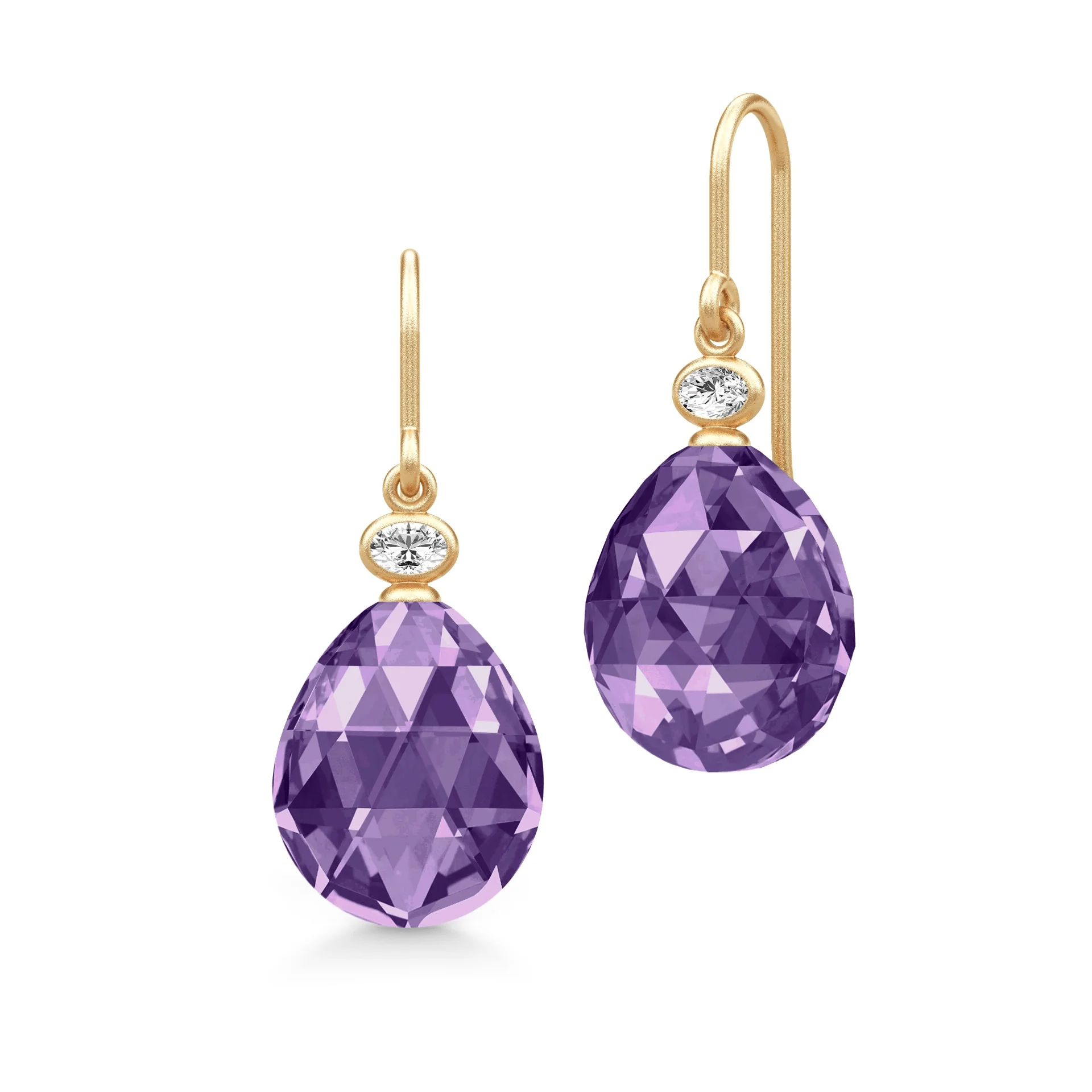 Julie Sandlau - Ofelia Earrings Øreringe - Forgyldt sølv - Amethyst - HKS780GDATCRCZ