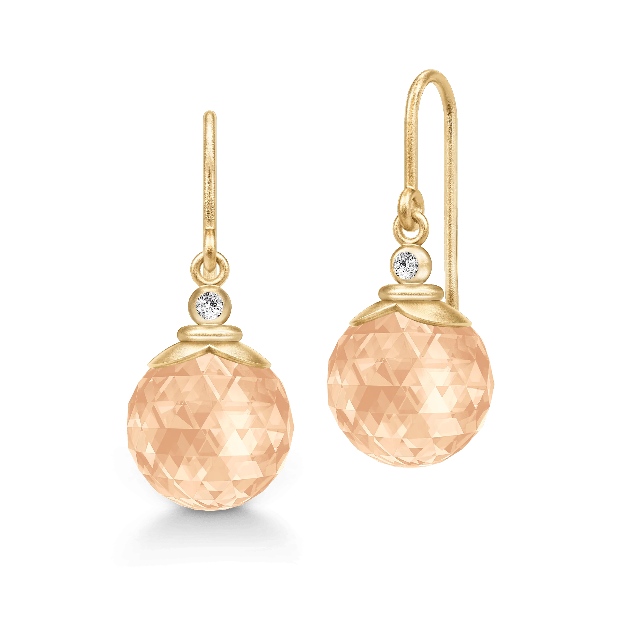 Julie Sandlau - Berry Earrings Øreringe - Peach Morganite - Forgyldt sølv - HKS788GDPEACRCZ